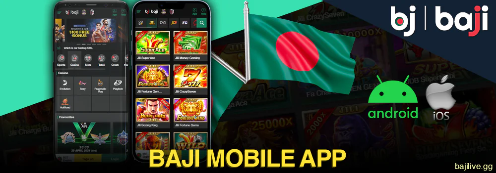 Baji mobile apps for Android and iOS